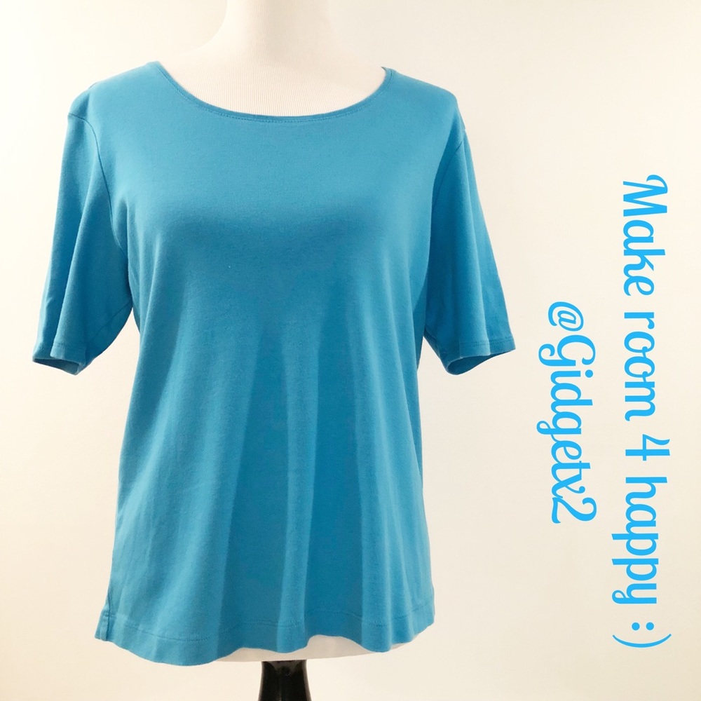 Chico’s cotton crew neck t turquoise Size 2